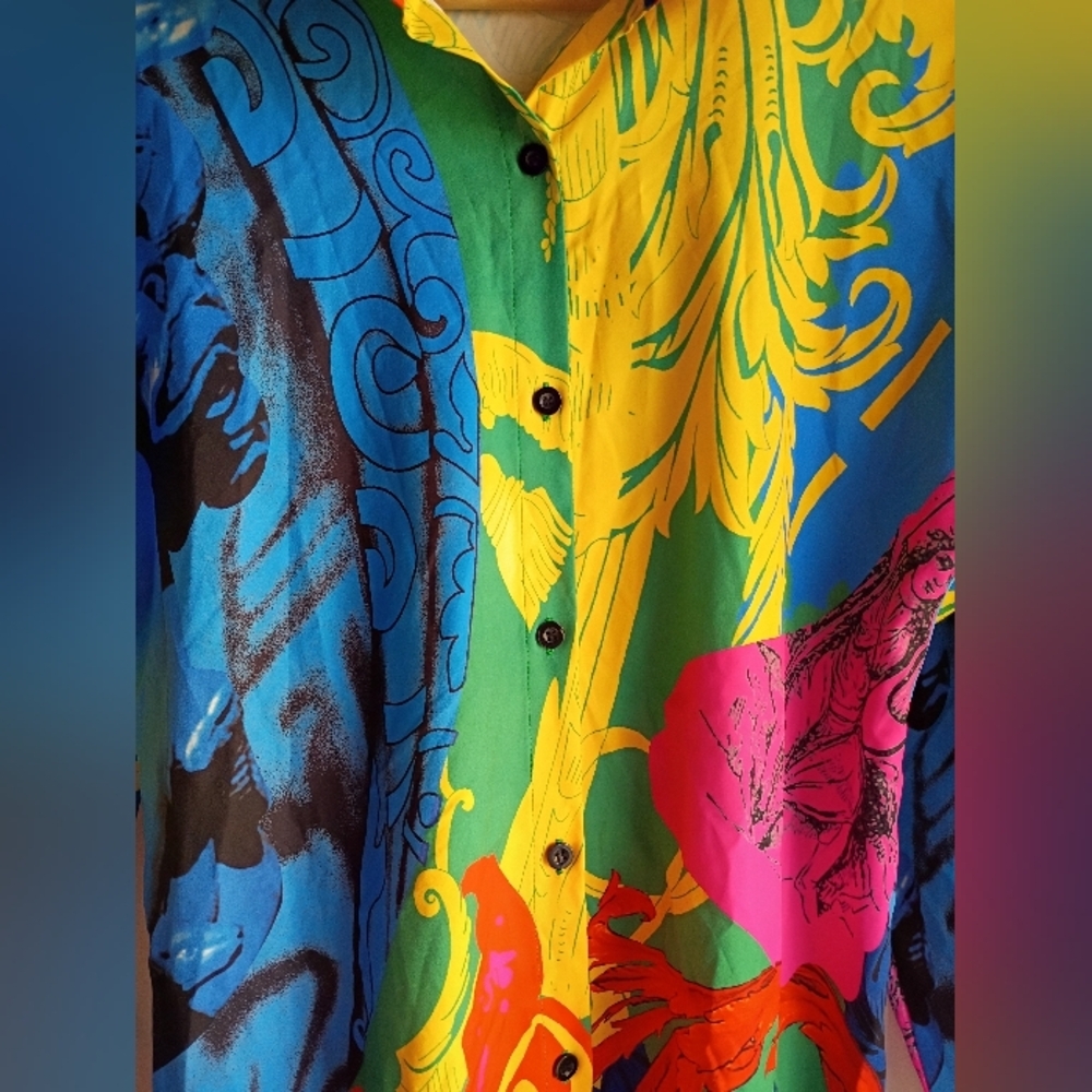 Festive Vibrant Longsleeve Shirt Size 8 - Picture 2 of 4